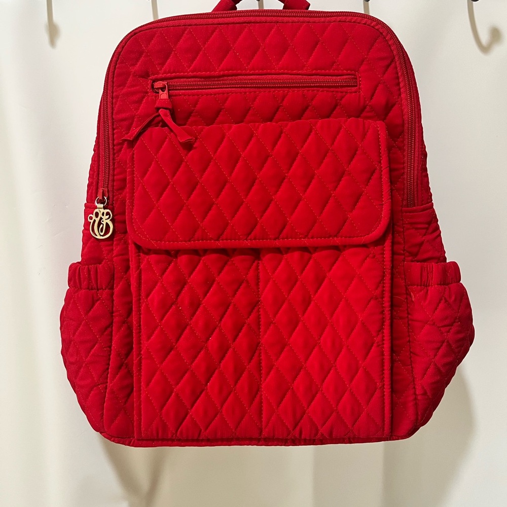 Vera Bradley Vibrant Red Quilted Backpack NWT